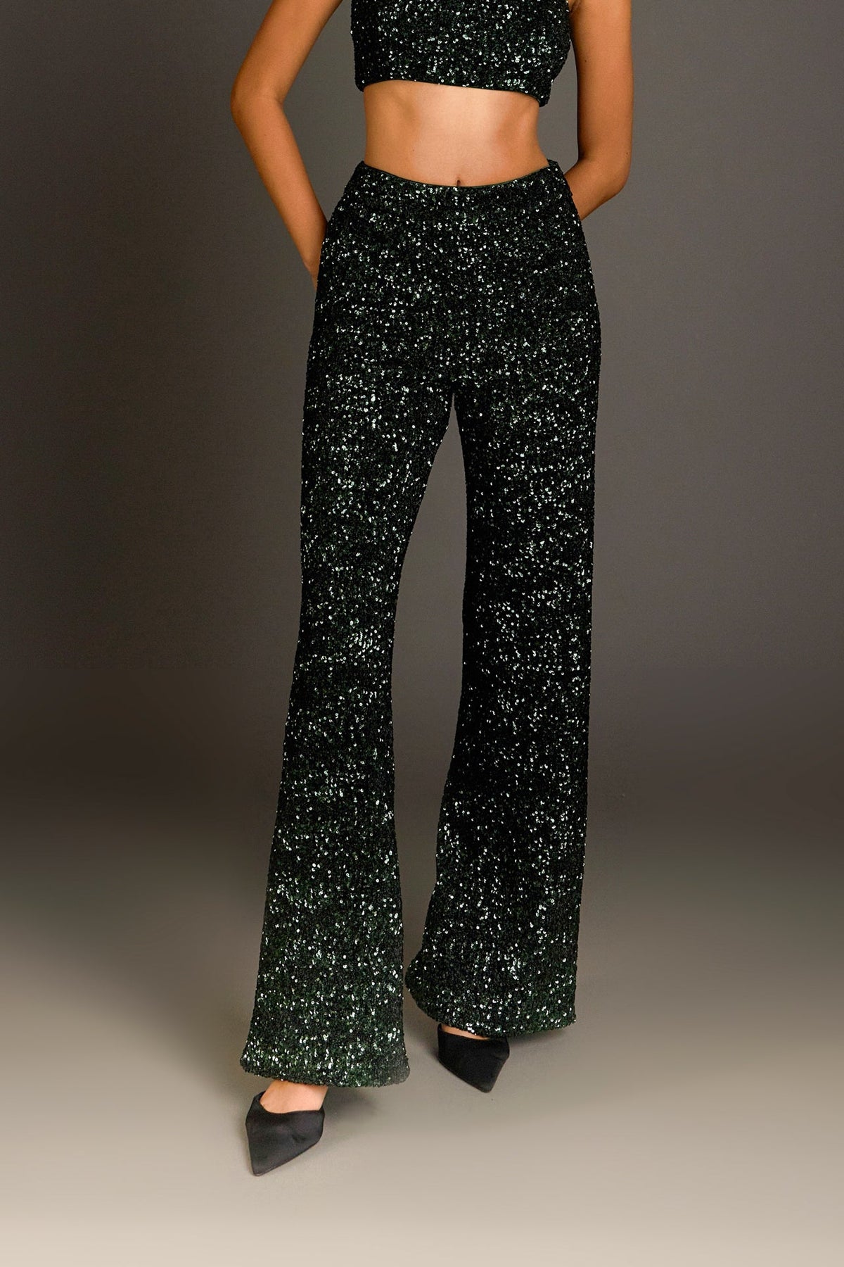 ENDLESS ROSE - Sequins Wide Leg Pants - PANTS available at Objectrare