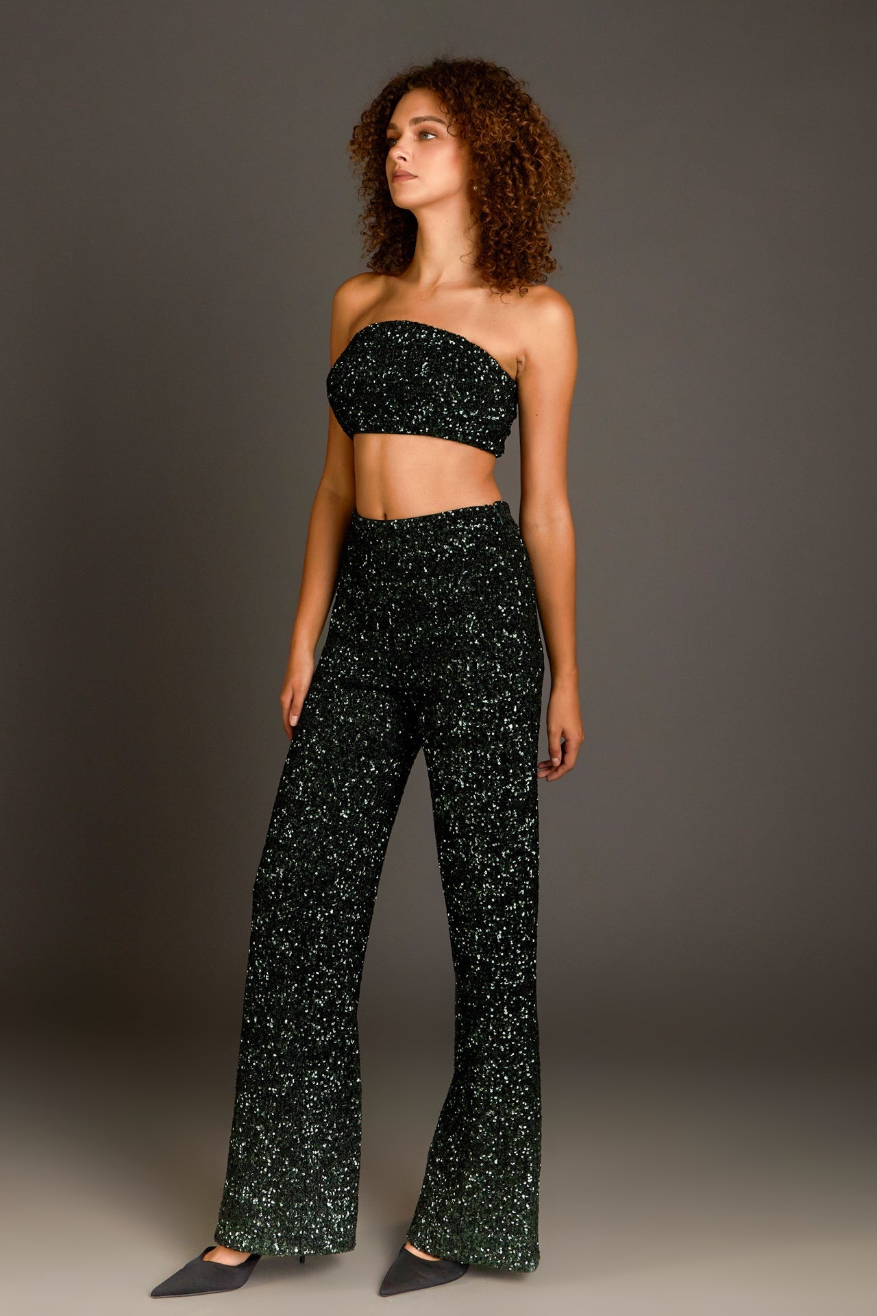 ENDLESS ROSE - Sequins Wide Leg Pants - PANTS available at Objectrare