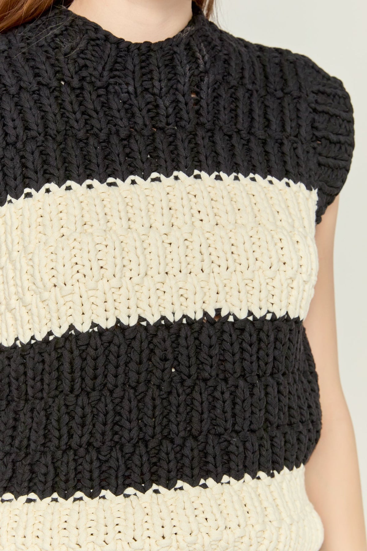 ENGLISH FACTORY - Striped Chunky Vest - SWEATERS & KNITS available at Objectrare