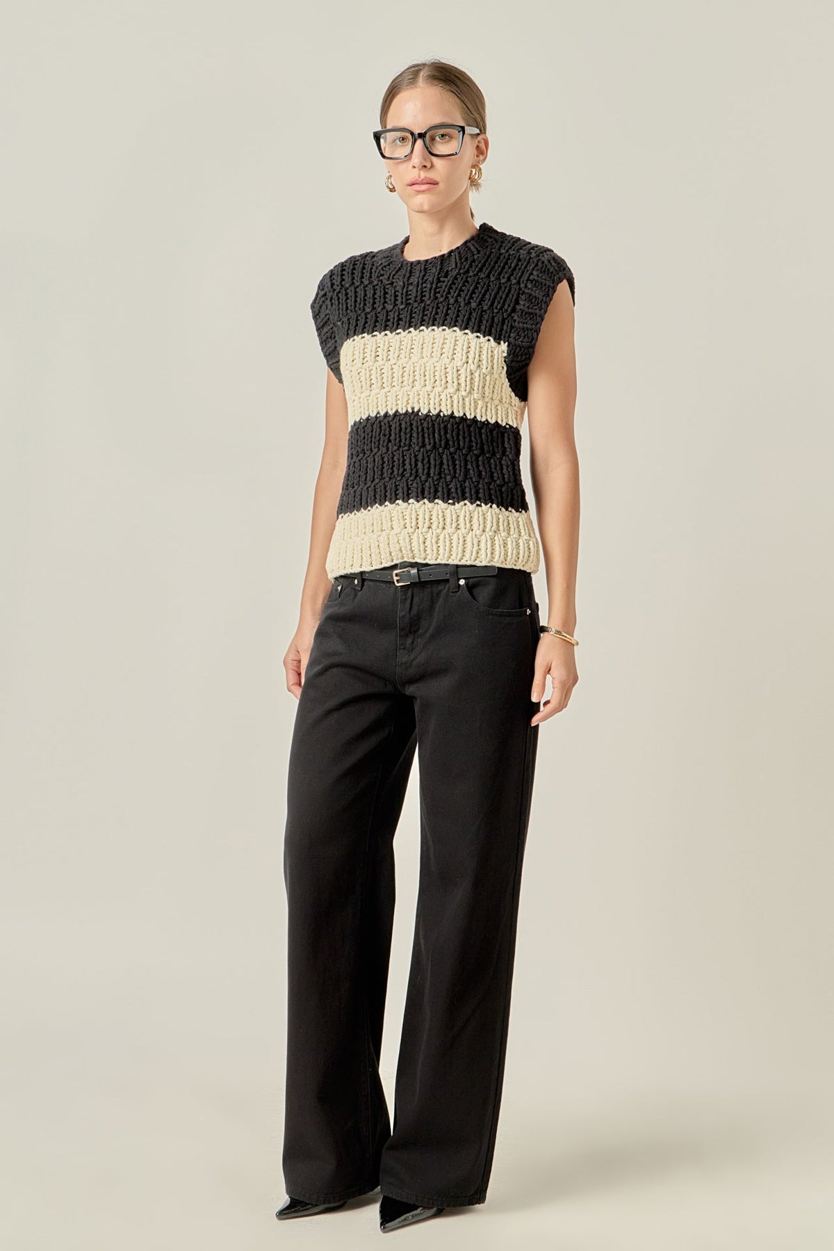 ENGLISH FACTORY - Striped Chunky Vest - SWEATERS & KNITS available at Objectrare