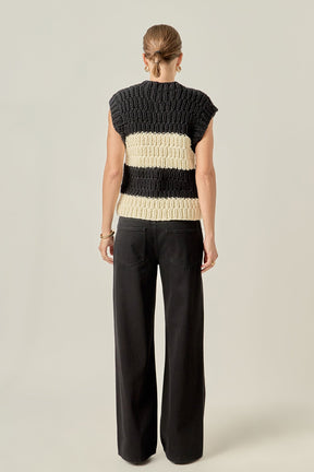 ENGLISH FACTORY - Striped Chunky Vest - SWEATERS & KNITS available at Objectrare