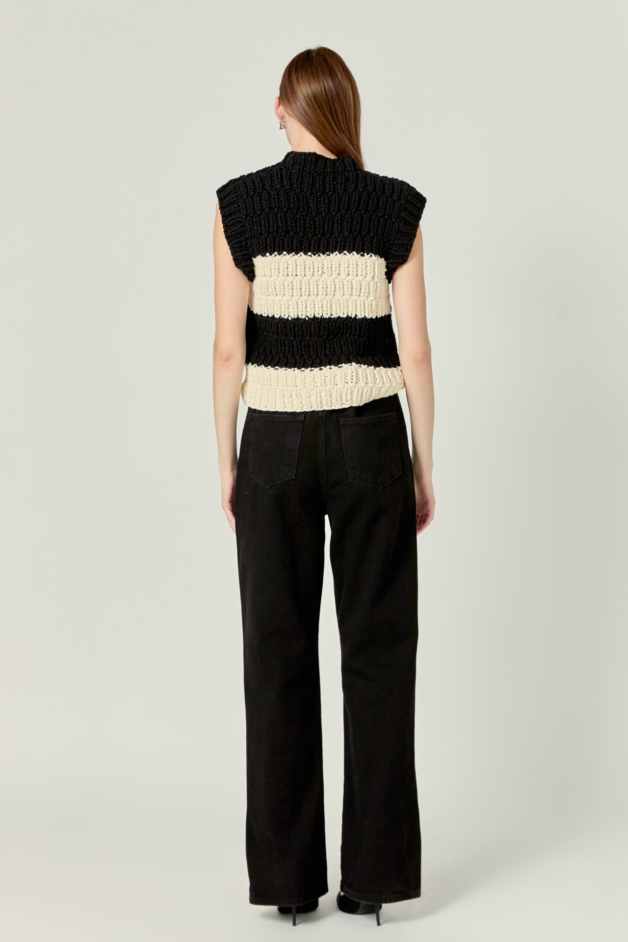 ENGLISH FACTORY - Striped Chunky Vest - SWEATERS & KNITS available at Objectrare