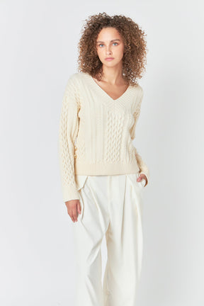 ENDLESS ROSE - Cable Knit Sweater - SWEATERS & KNITS available at Objectrare