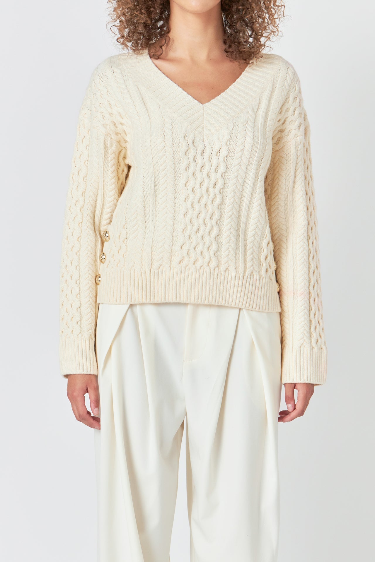 ENDLESS ROSE - Cable Knit Sweater - SWEATERS & KNITS available at Objectrare