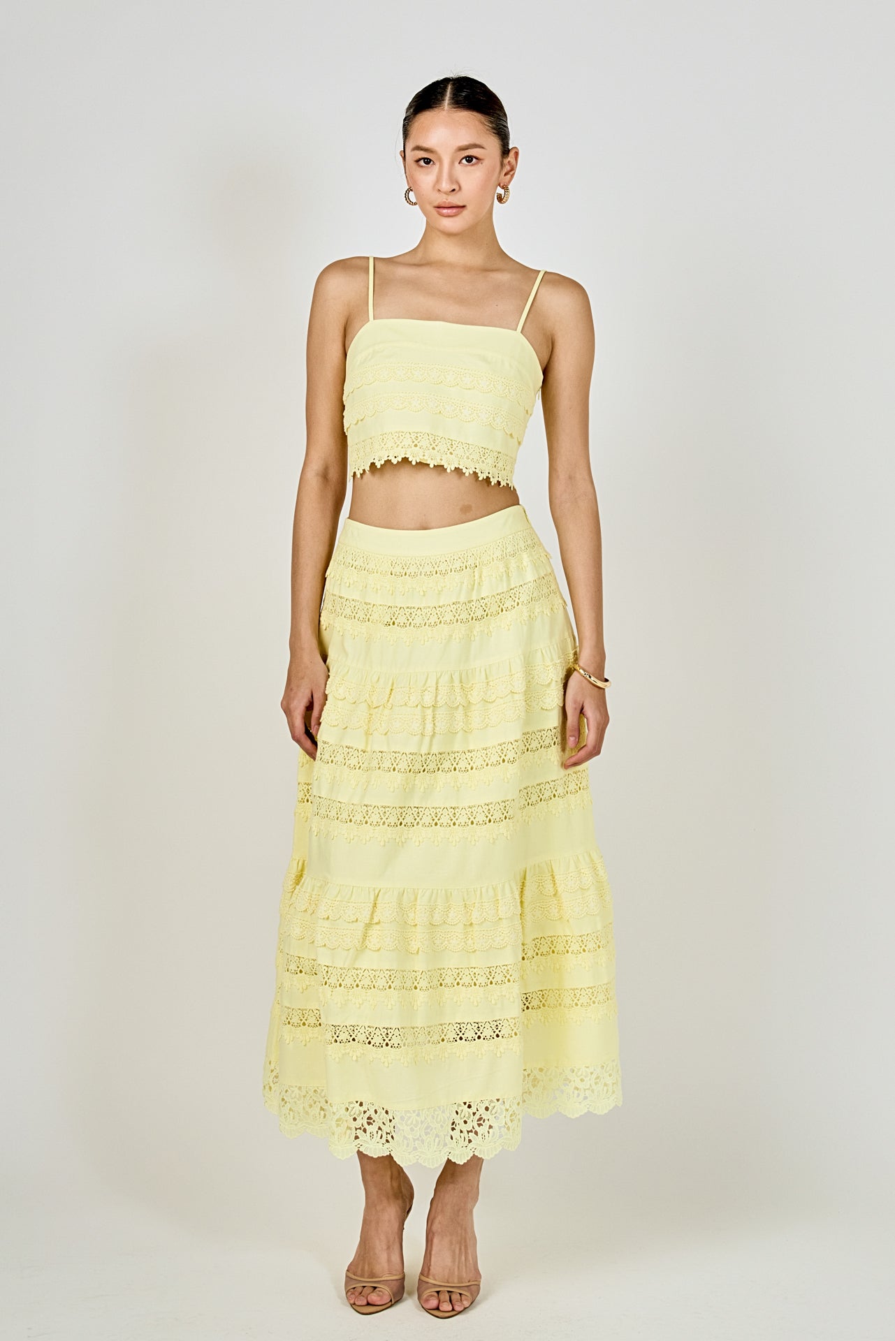ENDLESS ROSE - Lace Trim Crop Top - CAMI TOPS & TANK available at Objectrare