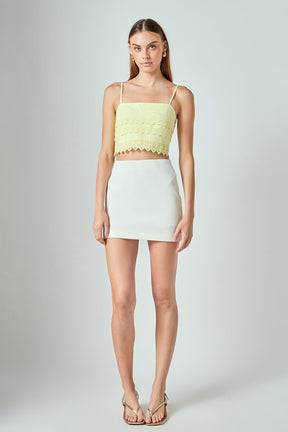 ENDLESS ROSE - Lace Trim Crop Top - CAMI TOPS & TANK available at Objectrare