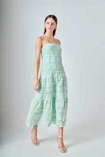 Linen Lace Midi Dress