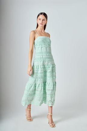 Linen Lace Midi Dress