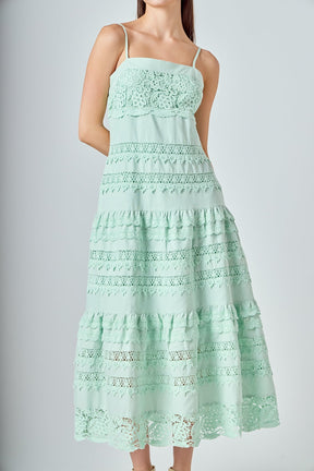 Linen Lace Midi Dress