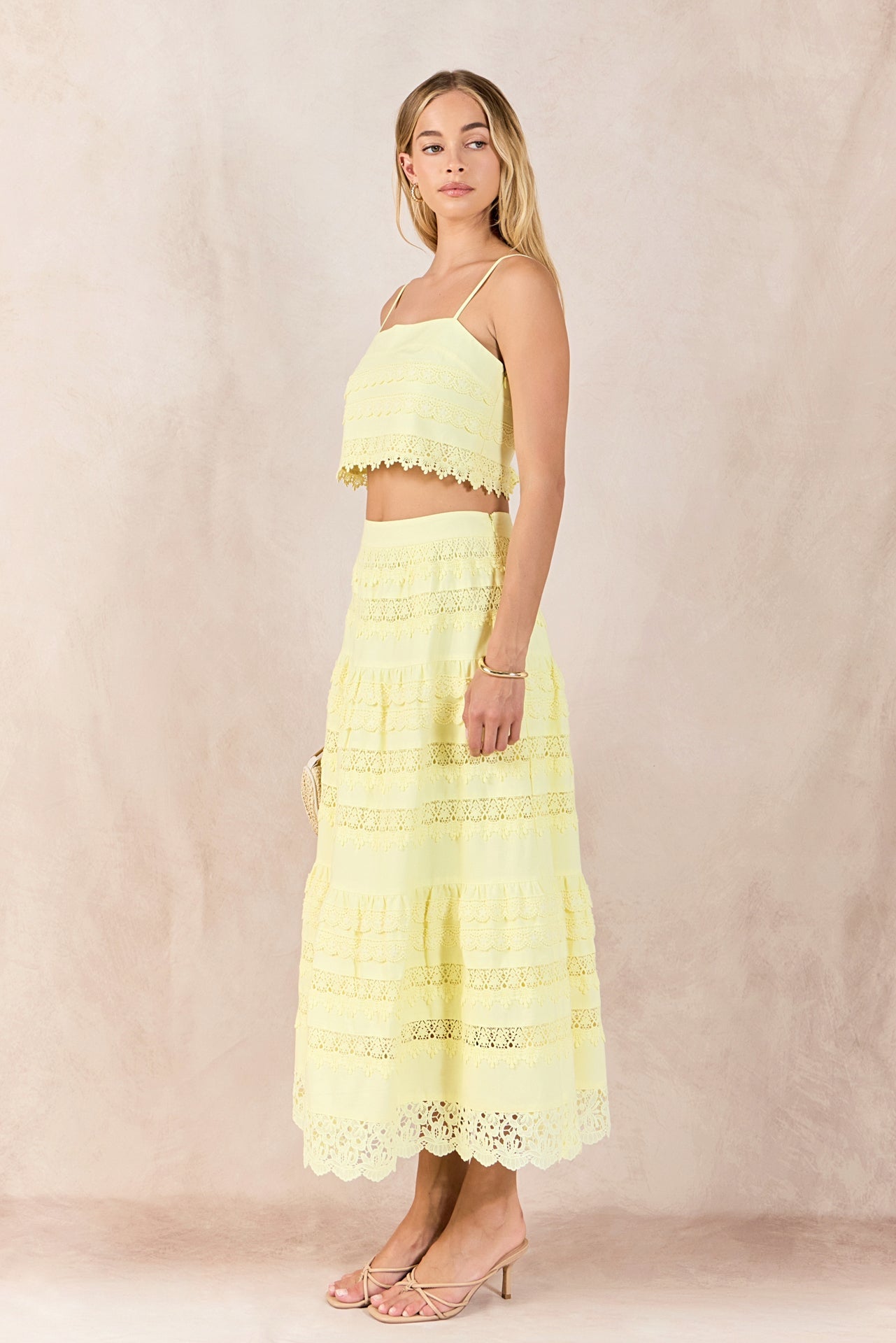 ENDLESS ROSE - Laced Midi Skirt - SKIRTS available at Objectrare