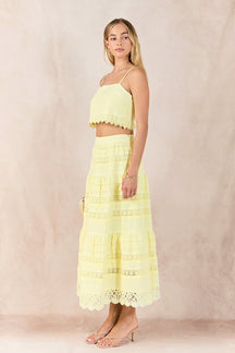 ENDLESS ROSE - Laced Midi Skirt - SKIRTS available at Objectrare