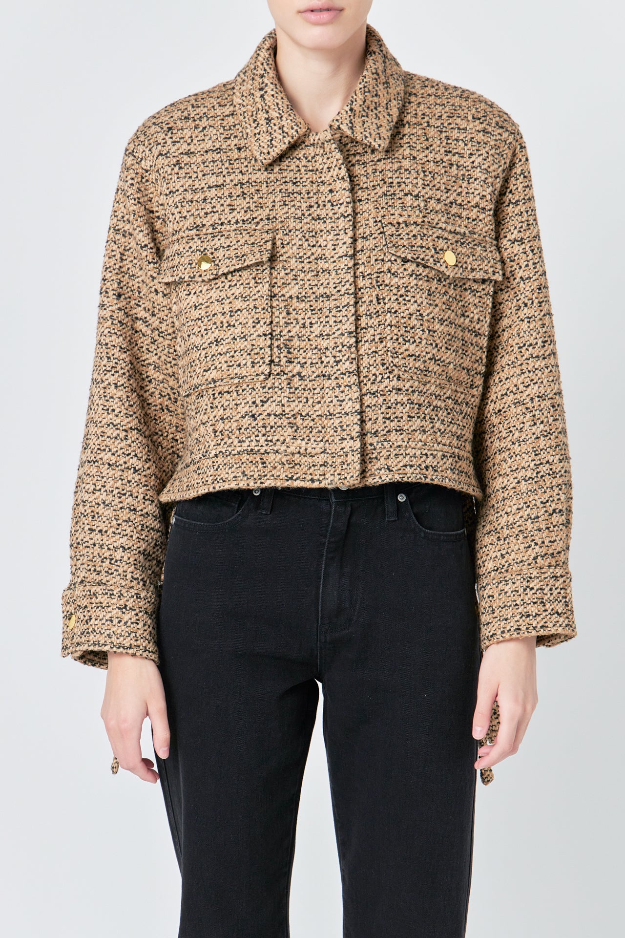 ENDLESS ROSE - Endless Rose - Tweed Cropped Jacket - JACKETS available at Objectrare