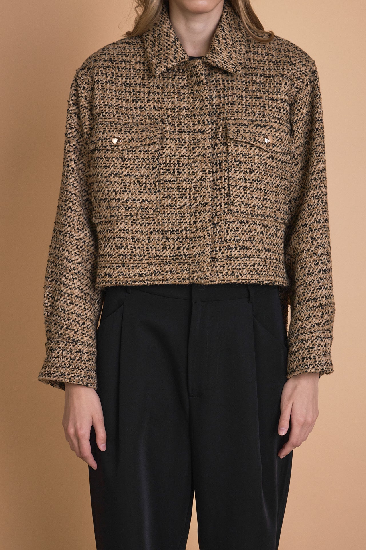 ENDLESS ROSE - Tweed Cropped Jacket - JACKETS available at Objectrare