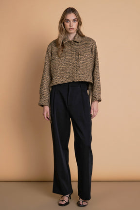 ENDLESS ROSE - Tweed Cropped Jacket - JACKETS available at Objectrare