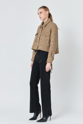 ENDLESS ROSE - Endless Rose - Tweed Cropped Jacket - JACKETS available at Objectrare