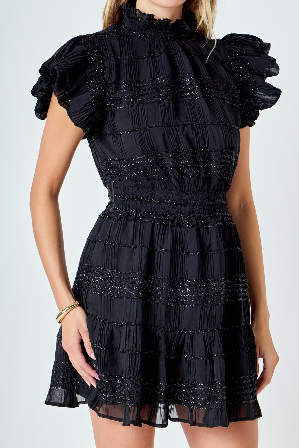 ENDLESS ROSE - Chiffon Belted Mini Dress - DRESSES available at Objectrare