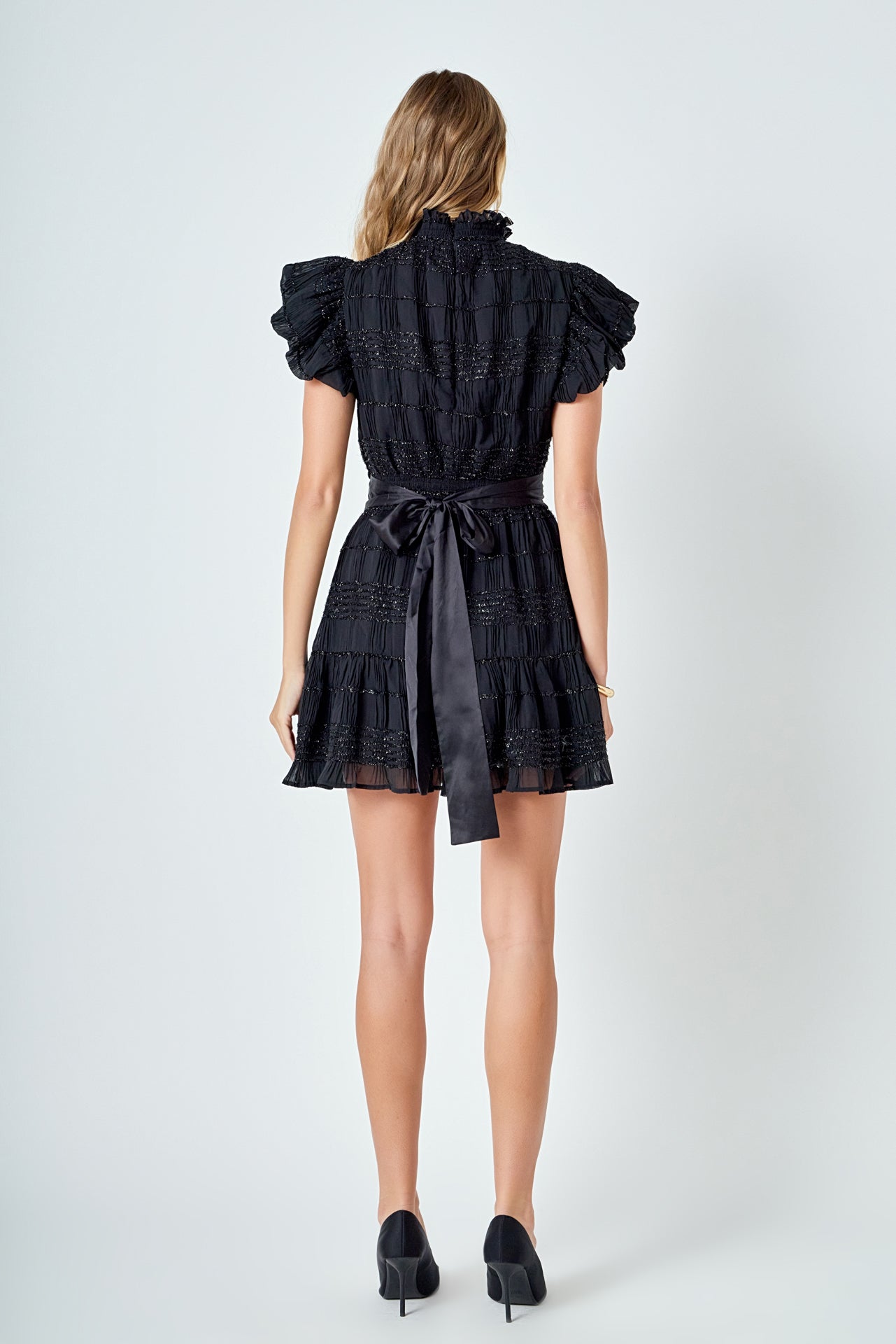 ENDLESS ROSE - Chiffon Belted Mini Dress - DRESSES available at Objectrare