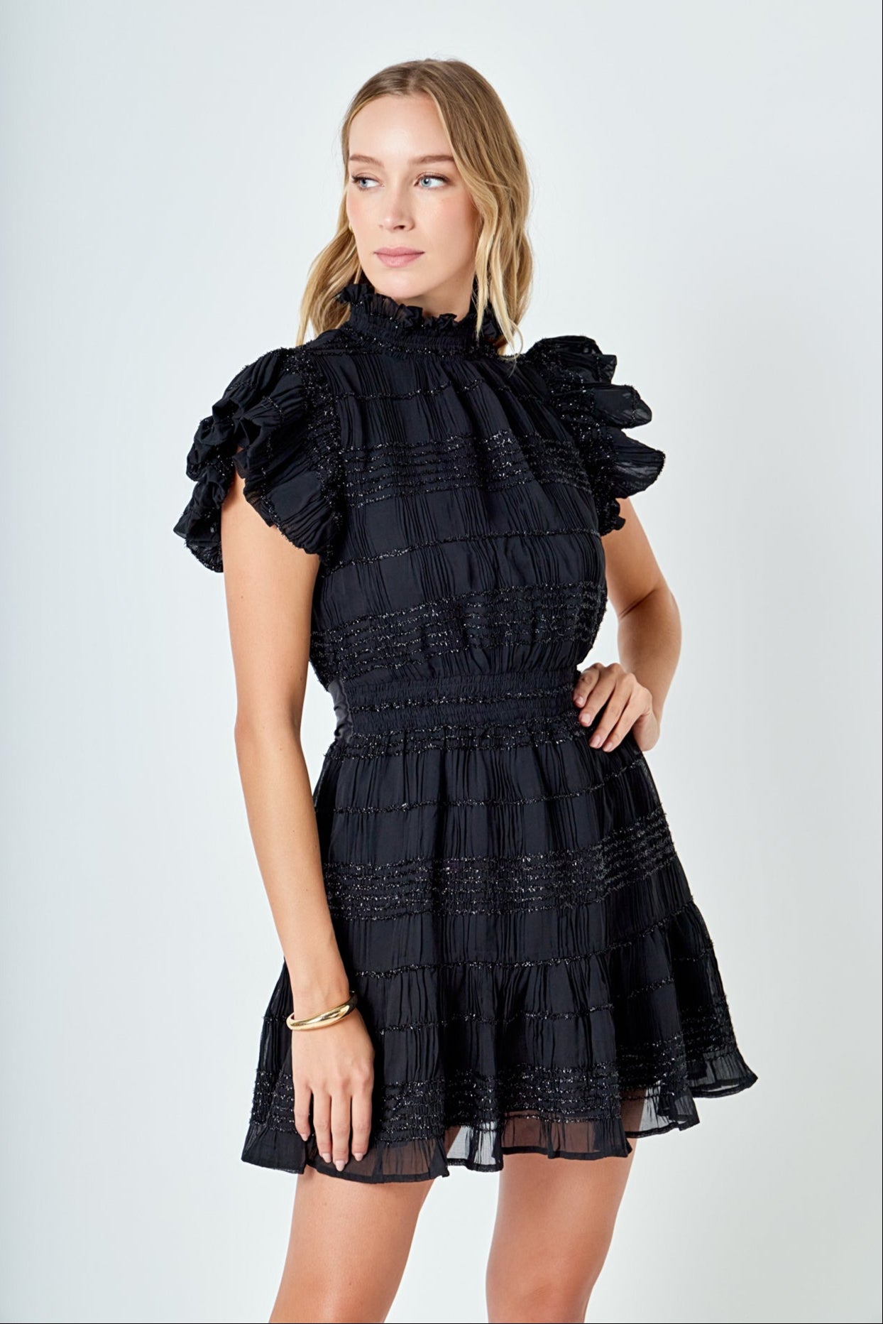 ENDLESS ROSE - Chiffon Belted Mini Dress - DRESSES available at Objectrare