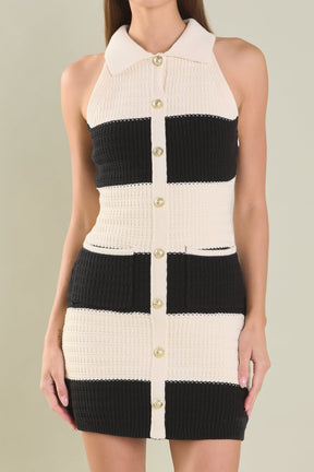 ENDLESS ROSE - Endless Rose - Striped Crochet Knit Dress - DRESSES available at Objectrare