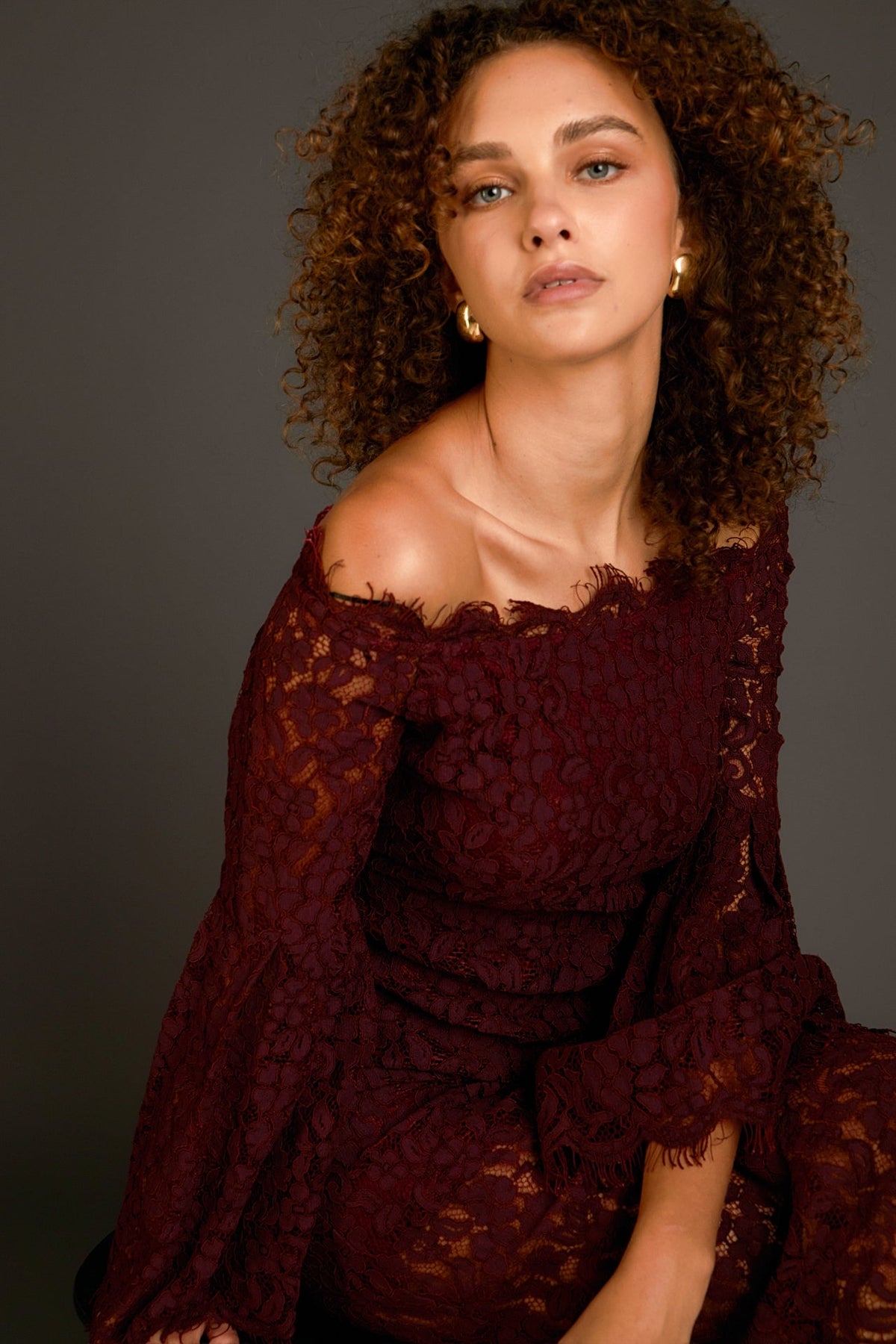 ENDLESS ROSE - Off Shoulder Lace Maxi Dress - DRESSES available at Objectrare