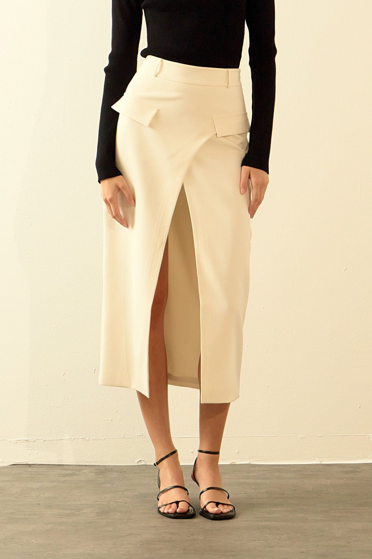 ENDLESS ROSE - Front Wrapped Pocket Maxi Skirt - SKIRTS available at Objectrare