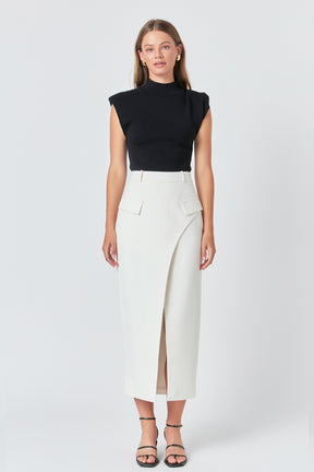 ENDLESS ROSE - Front Wrapped Pocket Maxi Skirt - SKIRTS available at Objectrare