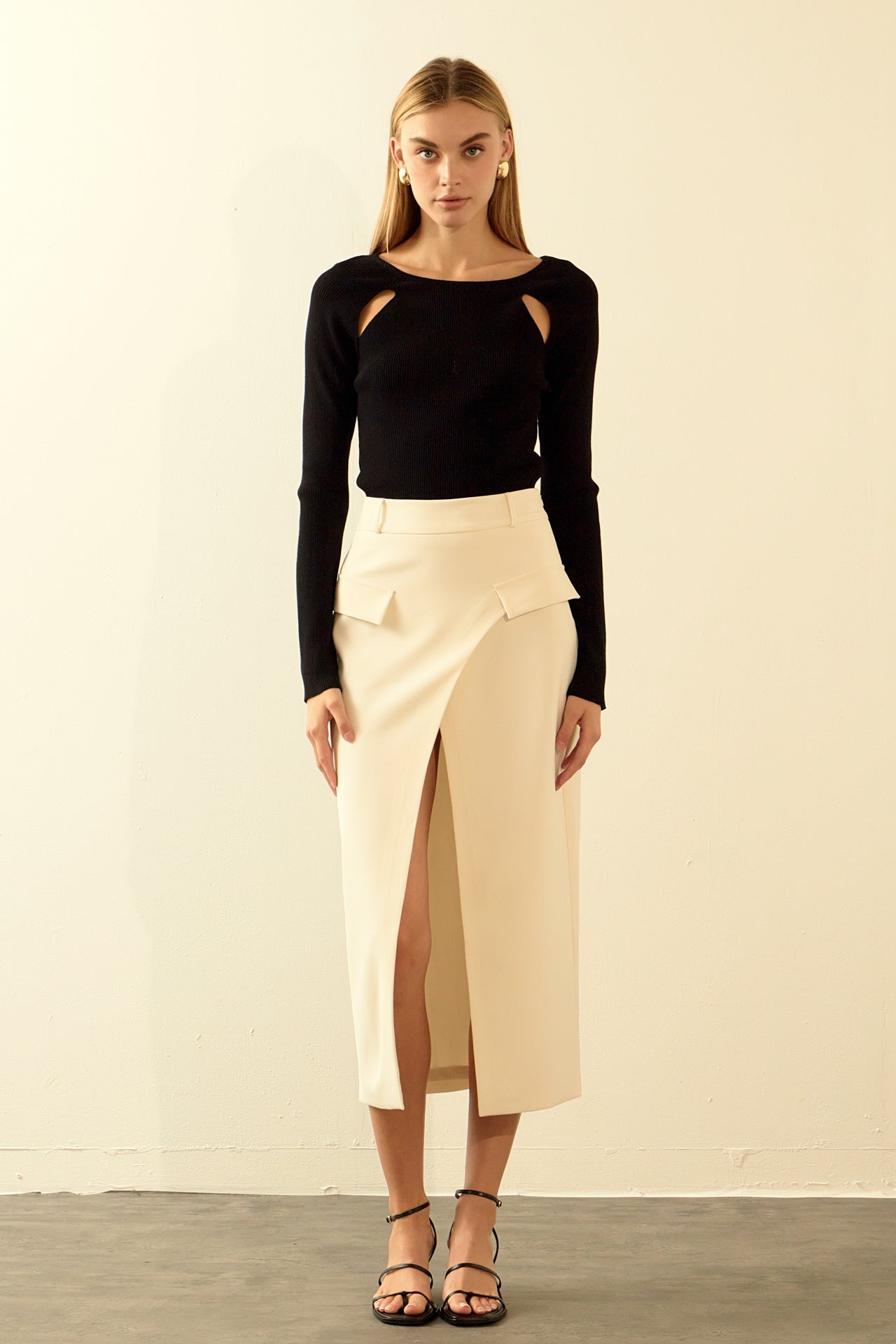 ENDLESS ROSE - Endless Rose - Front Wrapped Pocket Maxi Skirt - SKIRTS available at Objectrare