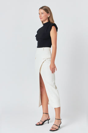 ENDLESS ROSE - Front Wrapped Pocket Maxi Skirt - SKIRTS available at Objectrare