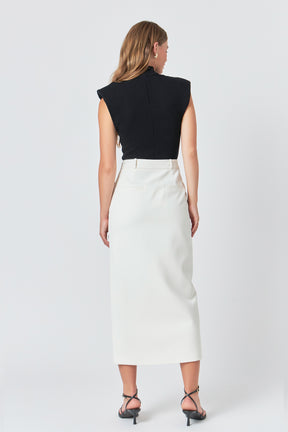 ENDLESS ROSE - Front Wrapped Pocket Maxi Skirt - SKIRTS available at Objectrare