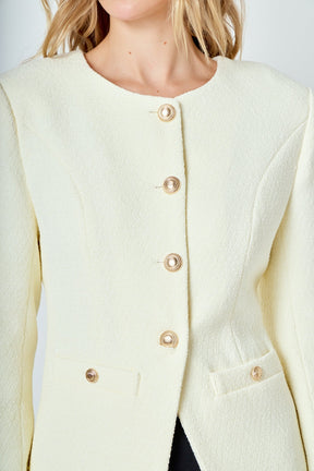 ENDLESS ROSE - Tweed Buttoned Vest - JACKETS available at Objectrare