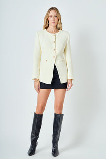 ENDLESS ROSE - Tweed Buttoned Vest - JACKETS available at Objectrare