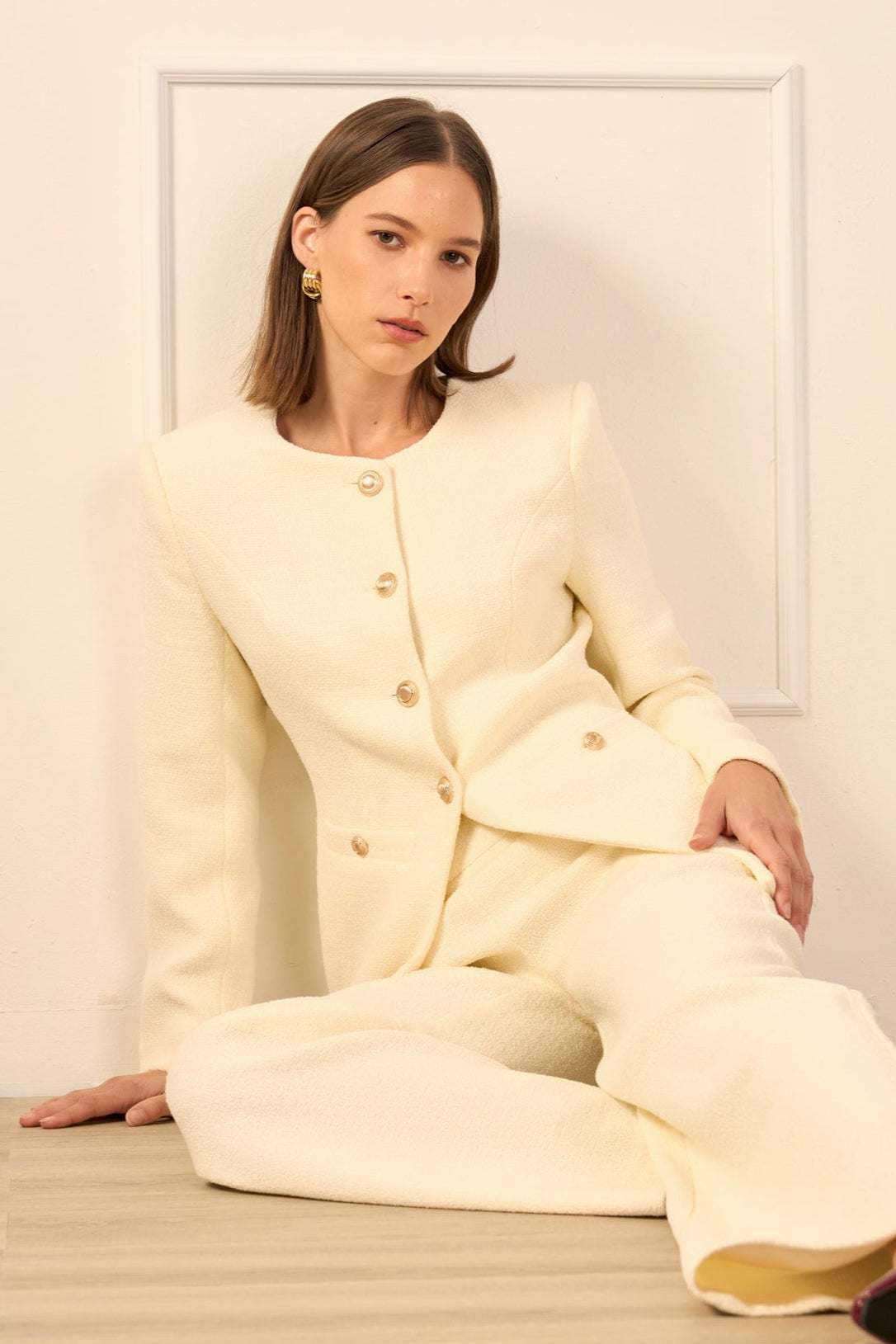 ENDLESS ROSE - Tweed Buttoned Vest - JACKETS available at Objectrare