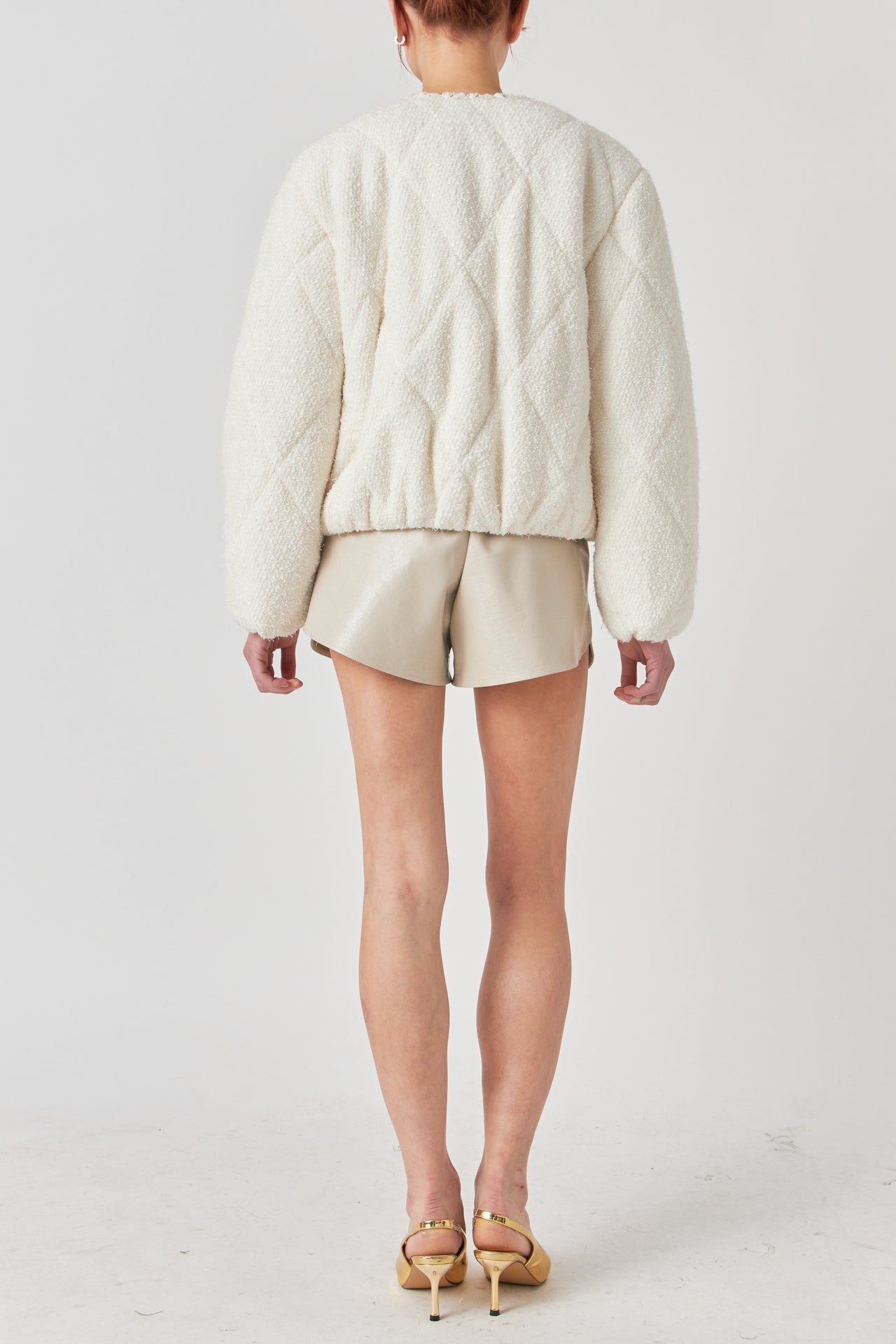 Quilted Tweed Puffer