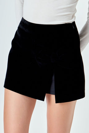 ENDLESS ROSE - Velvet Bow Skort - SKORTS available at Objectrare