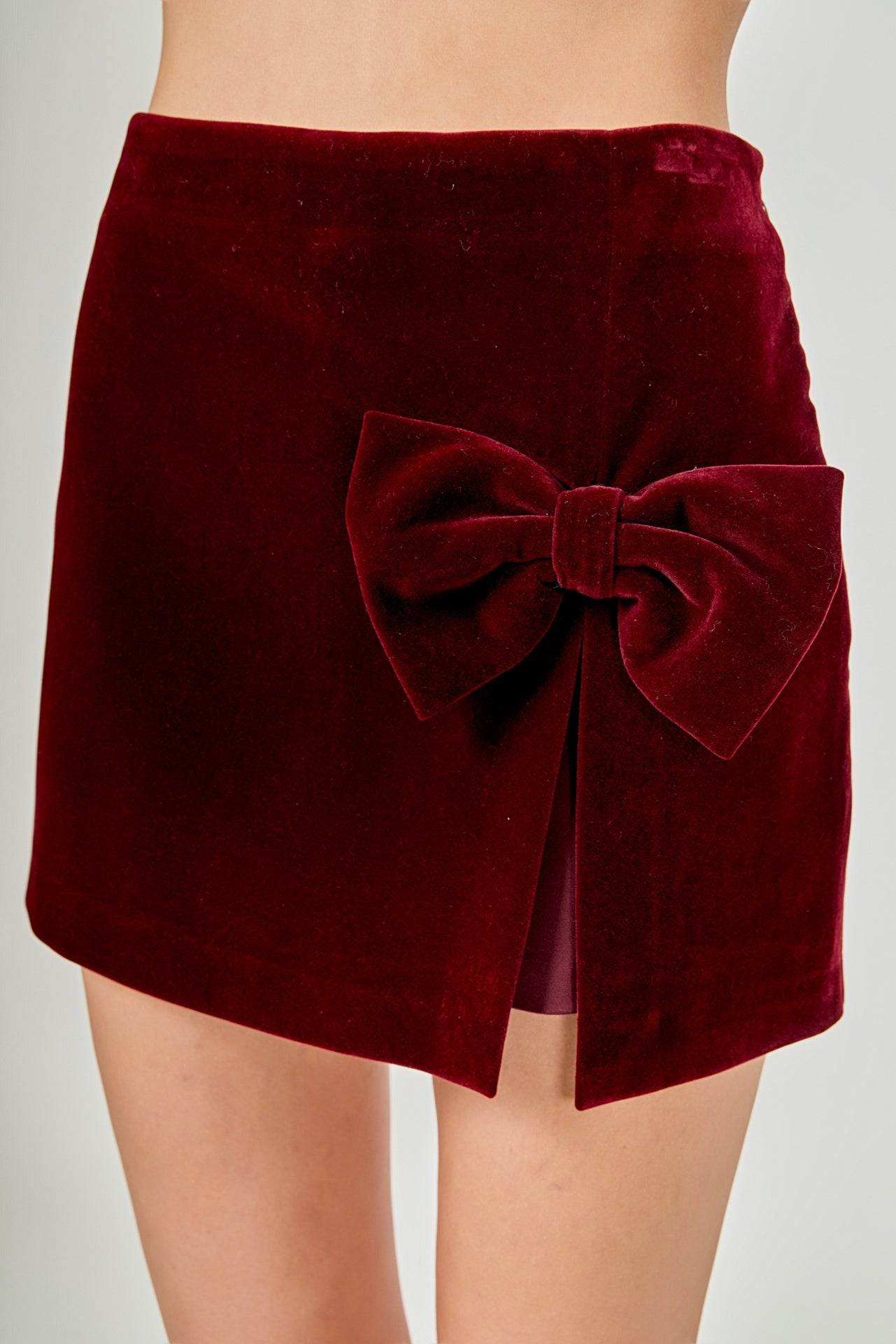 ENDLESS ROSE - Velvet Bow Skort - SKORTS available at Objectrare