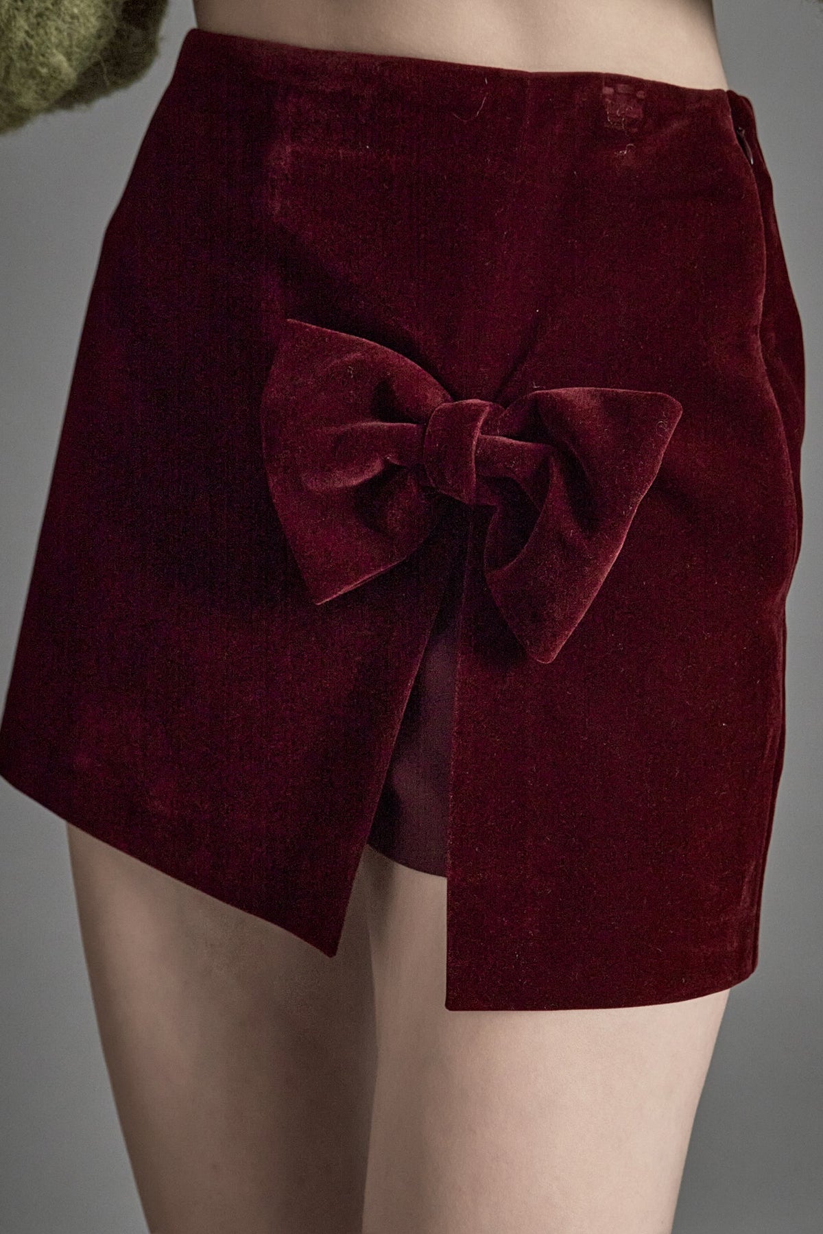 ENDLESS ROSE - Velvet Bow Skort - SKORTS available at Objectrare