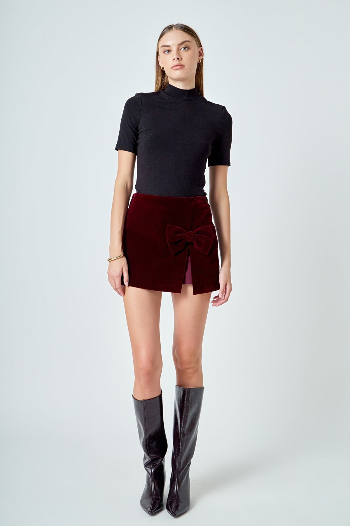 ENDLESS ROSE - Velvet Bow Skort - SKORTS available at Objectrare