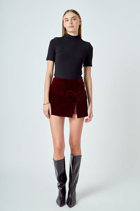 ENDLESS ROSE - Velvet Bow Skort - SKORTS available at Objectrare