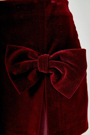 ENDLESS ROSE - Velvet Bow Skort - SKORTS available at Objectrare
