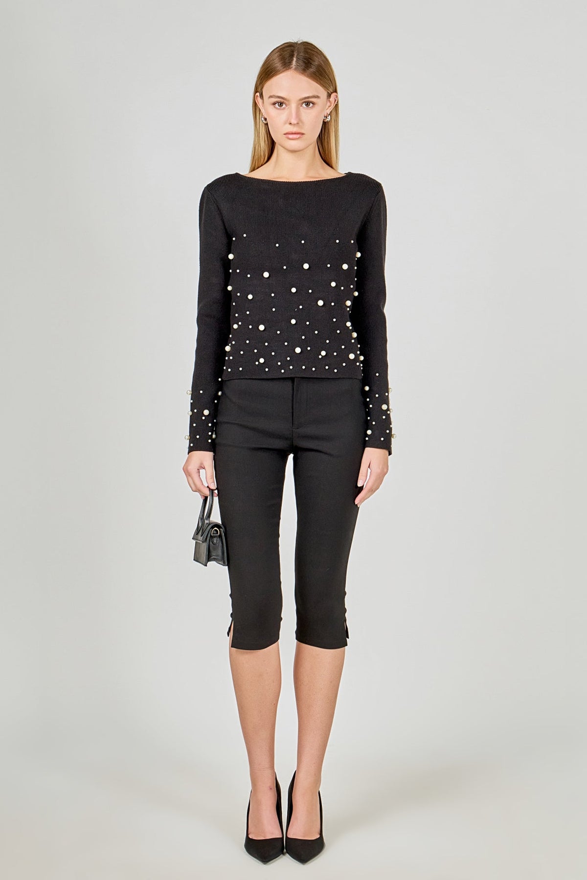 ENDLESS ROSE - Pearl Embellished Sweater - SWEATERS & KNITS available at Objectrare
