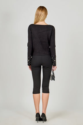 ENDLESS ROSE - Pearl Embellished Sweater - SWEATERS & KNITS available at Objectrare