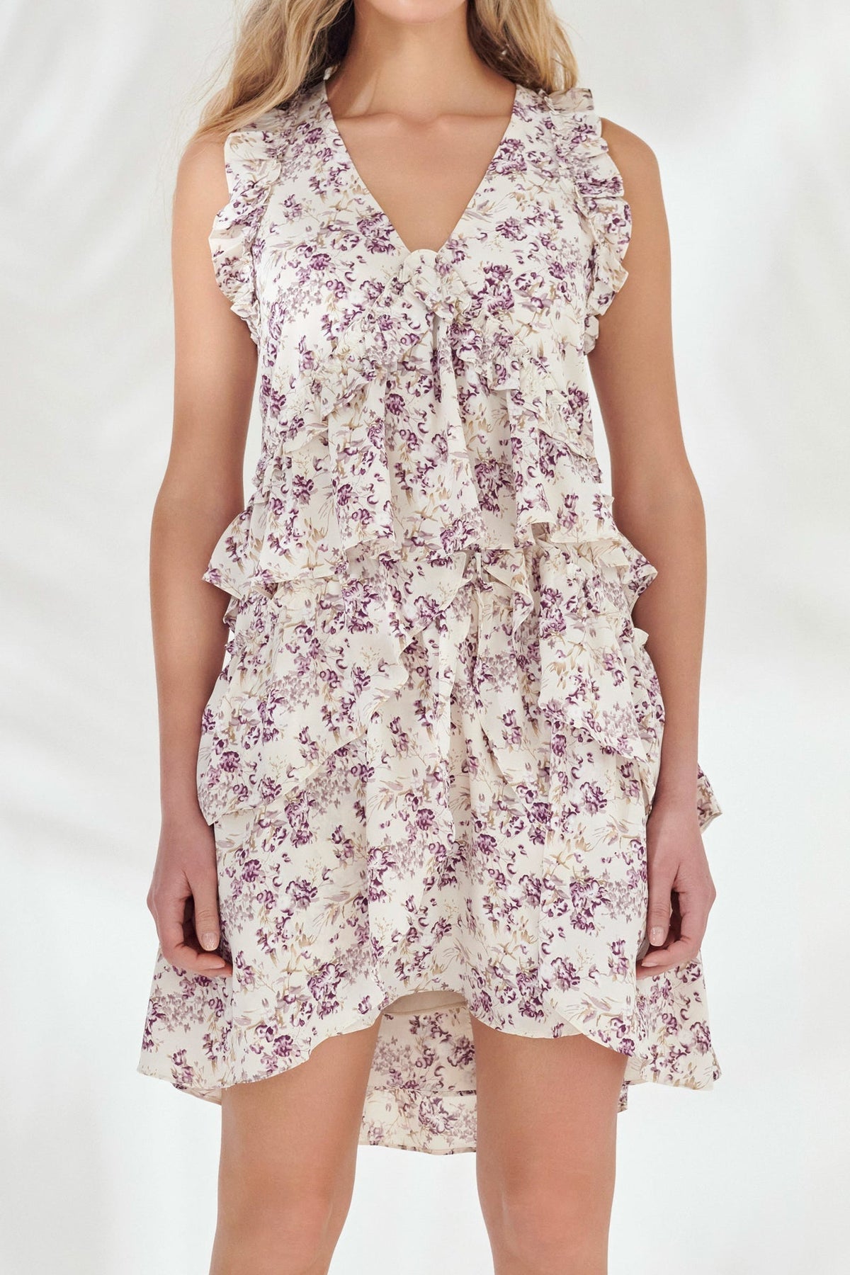 ENDLESS ROSE - Multi Ruffled Layered Mini Dress - DRESSES available at Objectrare
