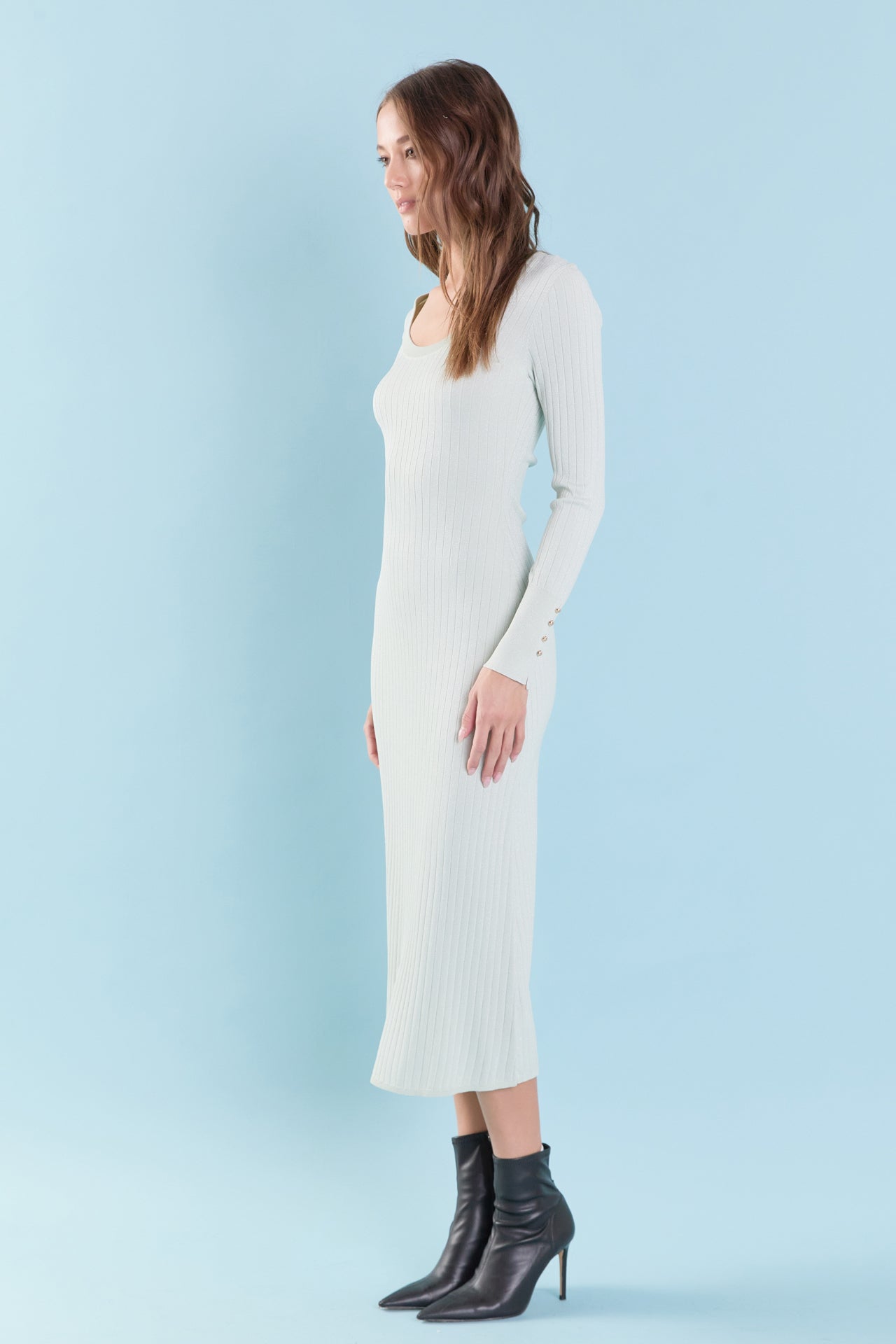 ENDLESS ROSE - Lurex Sweater Midi Dress - DRESSES available at Objectrare