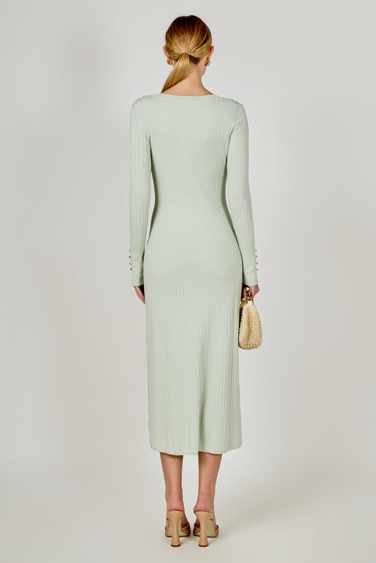 ENDLESS ROSE - Lurex Sweater Midi Dress - DRESSES available at Objectrare