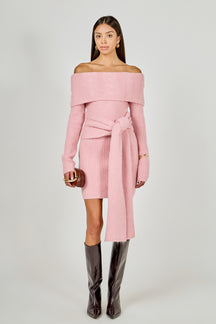 Off Shoulder Sweater Mini Dress