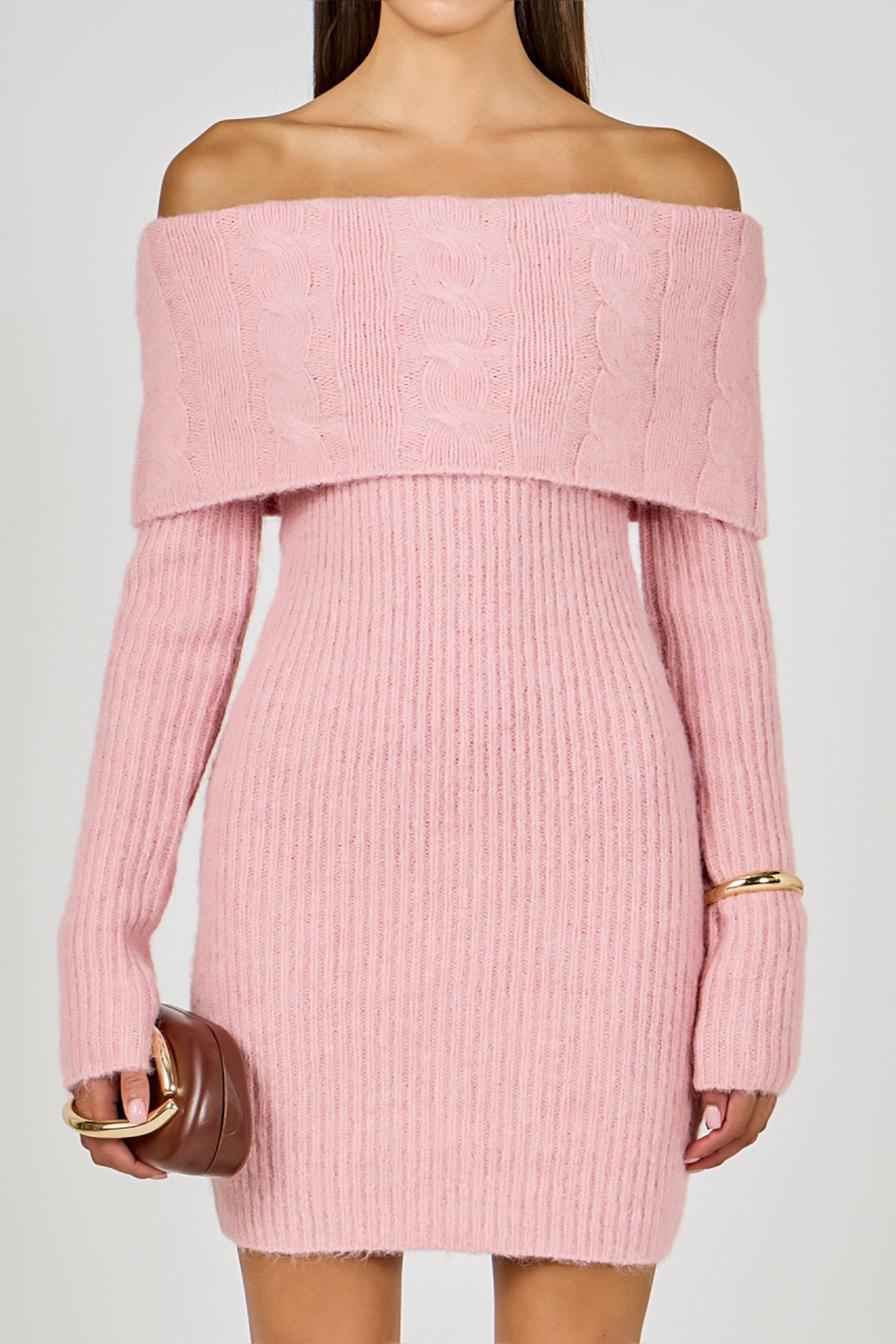 Off Shoulder Sweater Mini Dress