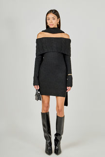 Off Shoulder Sweater Mini Dress