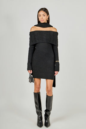 Off Shoulder Sweater Mini Dress