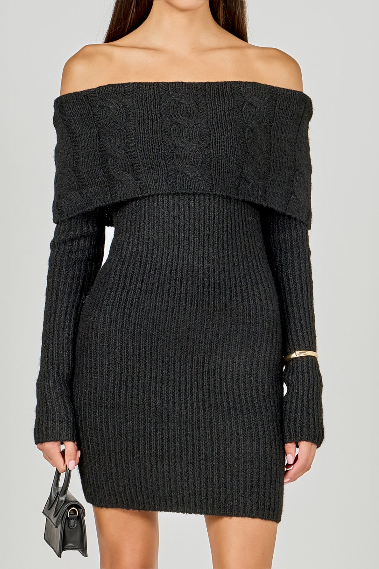 Off Shoulder Sweater Mini Dress