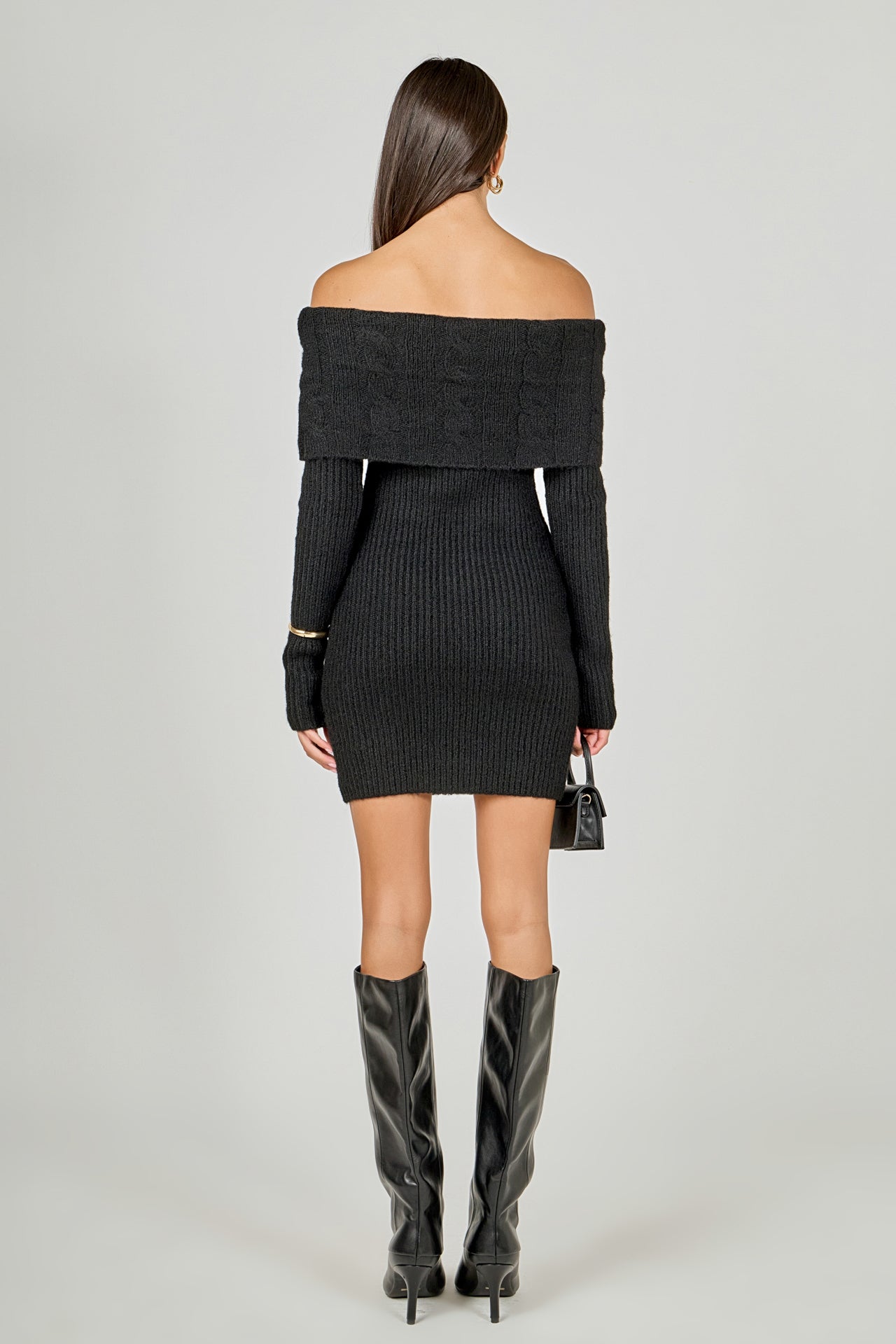 Off Shoulder Sweater Mini Dress